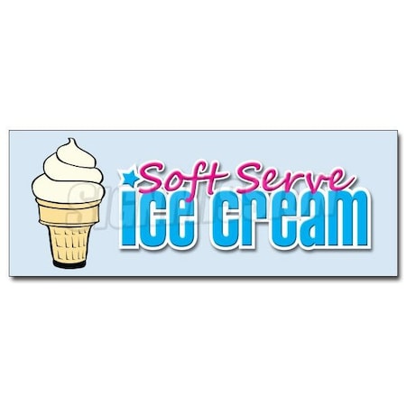 Signmission SOFT SERVE VANILLA ICE CREAM DECAL sticker cone cup sundae parlor milkshake, D-12 Soft Serve Vanilla D-12 Soft Serve Vanilla